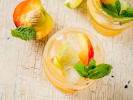 Online Cooking Class - Seafood Paella From Scratch: peach and blackberry sangria