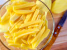 Cooking Class - Flavors From a French Bistro in Manhattan: peeled and sliced potatoes to make fries