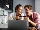 Online Knife Skills Class - Spanish Tapas: people drinking wine and taking an online cooking class