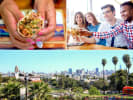 Food Tour + Drink Upgrade - The Mission District's Most Iconic Fare in San Francisco: people enjoying burritos and champagne on a food tour in san francisco california