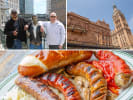 Private Food Tour - Hometown Eats in Milwaukee: people on a food tour Pabst Theater in Milwaukee local specialty sausages