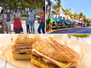 Food Tour - Discover South Beach in Miami: people on a food tour in Miami Oceanside Miami Cuban sandwich