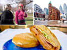 Food Tour - Discovering Toronto's Best Eats in Toronto: people walking on a food tour buildings in Toronto peameal BLT sandwich
