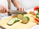 Online Cooking Class - Ghoulish Halloween Party Menu: person slicing a cucumber