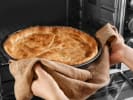 Online Cooking Class - Fresh Fruit Pie: pie in oven