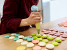 Cooking Class - Harvest-Inspired Macarons in South Bay & Peninsula: piping macaron filling
