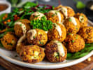 Cooking Class - Mediterranean Cuisine: Hummus to Falafel in Downtown Sacramento: plate full of stacked falafels