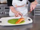 Online Cooking Class - Greek Night at Home: plating baked salmon