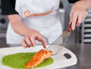 Cooking Class - Fine Dining Techniques at Home: plating salmon with chimichurri sauce base