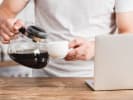 Online Mixology Class - Caffeinated Cocktails: pouring espresso into a cup during an online class