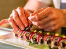 Private Chef - Premium Oishi-Dess Sushi Fare: chef plating sushi