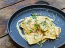 Cooking Class - Homemade Pasta Workshop in Winnipeg: ravioli with mushroom parmesan sauce