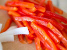 Online Cooking Class - Lomo Saltado and Arroz con Leche: red peppers and onions