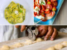 Cooking Class - Authentic Handcrafted Ravioli in Brooklyn: ricotta stuffed ravioli with pesto Genovese panzanella salad chef crafting ravioli