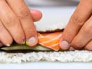 Cooking Class - The Basics of Sushi-Making in Portland, OR: rolling sushi with salmon