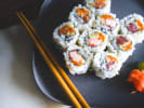 Online Sushi Making Class - Uramaki Sushi and More: salmon uramaki sushi rolls
