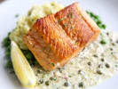 Cooking Class - New American Favorites Made Healthy: salmon with mashed cauliflower and peas