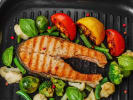 Cooking Class - Peak Summer Harvest Menu in Manhattan: salmon on the grill pan with veggies