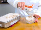 Team Building Cooking Class - Italian Mystery Ingredient Pasta Showdown in Austin: scooping gelato