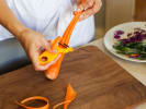 Cooking Class - Intro to Asian Ingredients in San Francisco: shaving carrots