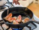 Cooking Class - Po Boys and Cajun Classics: shrimp in pan