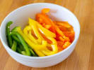 Online Cooking Class - Indian-Chinese Fusion in Downtown Toronto: sliced bell peppers