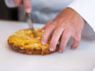 Cooking Class - Traditional Spanish Tapas in Vancouver: slicing Chorizo and Potato Tortilla