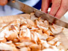 Online Cooking Class - Handmade Tortellini: slicing mushrooms