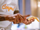 Cooking Class - Stunning Seafood Spread: slicing shrimp