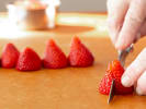 Online Mixology Class - Romantic Cocktail Rendezvous: slicing strawberries