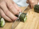 Team Building - Japanese Seafood Night: slicing sushi