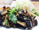 Cooking Class - Authentic Chinese Fare in East Bay: soy braised mushrooms on white plate