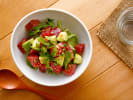 Online Cooking Class - Crudo Four Ways: Ceviche, Tiradito and More: spicy tuna with avocado and cilantro in a white bowl