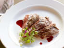 Cooking Class - Celebrating Women Menu: steak with raspberry sauce