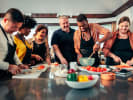 Team Building Cooking Class - The Healthy Rice Bowl Cook-Off: team cooking together
