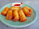 Cooking Class - Vegetarian Thai Fare: vegetable egg rolls with sweet and sour sauce 8A66996