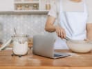 Online Cooking Class - Japanese SoufflÃ© Pancakes With CrÃ¨me BrÃ»lÃ©e Twist: whisking batter during virtual cooking lesson