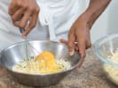 Cooking Class - Peak Italian Flavors: whisking carbonara sauce