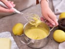 Cooking Class - Flavorful Brunch on the East Coast in Northern Virginia: whisking Hollandaise sauce in a small pot