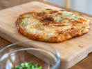 Online Cooking Class - Beijing Noodles and Scallion Pancakes: whole scallion pancake