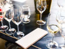 Virtual Wine Tasting - Global Wines and Chocolate Brigadeiros: wine set up at a wine tasting