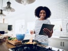 Online Cooking Class - Pad Thai and Bananas in Coconut: woman taking a virtual cooking class