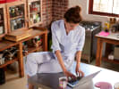 Online Cooking Class - Pancakes Two Ways Pajama Brunch: woman taking an online cooking class in her pajamas
