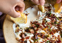 Whipped Goat Cheese With Bacon and Dates Shot