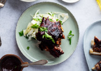 Smoked Baby Back Ribs with Blueberry BBQ Sauce Shot