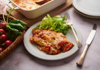 Baked Manicotti with Marinara Sauce Shot
