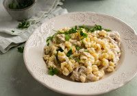 Crockpot Chicken Alfredo Shot