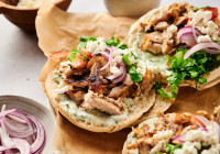 Greek Chicken Gyros On A Homemade Rotisserie Shot