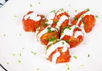 Buffalo Chicken Meatballs Shot