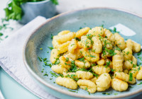 Potato Gnocchi with Butter and Herbs Shot
